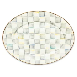 MacKenzie-Childs Bar Entertaining|Serveware<Sterling Check Medium Oval Platter
