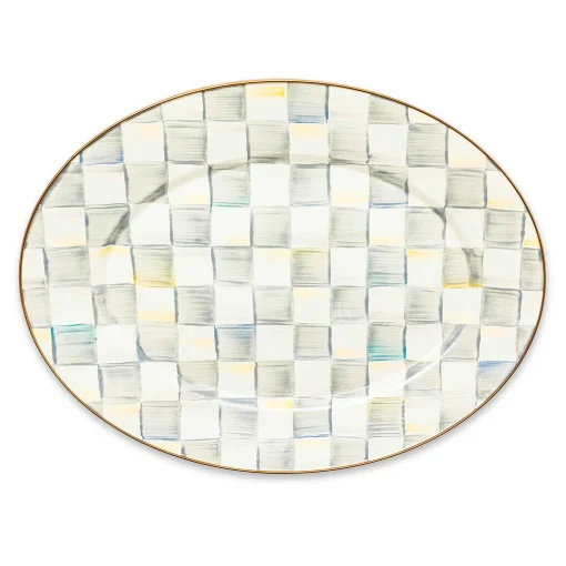 MacKenzie-Childs Bar Entertaining|Serveware<Sterling Check Medium Oval Platter
