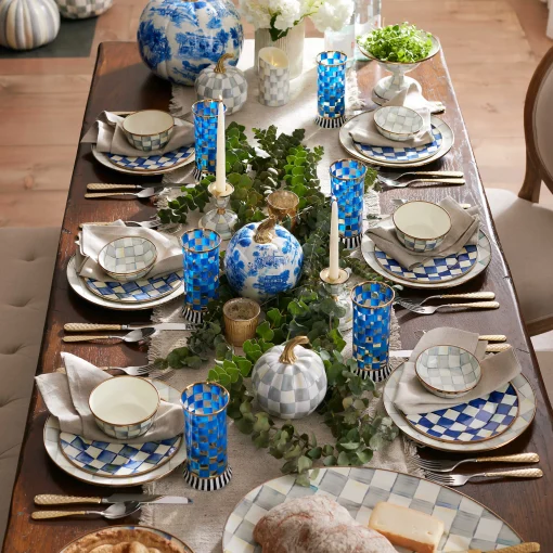 MacKenzie-Childs Bar Entertaining|Serveware<Sterling Check Medium Oval Platter