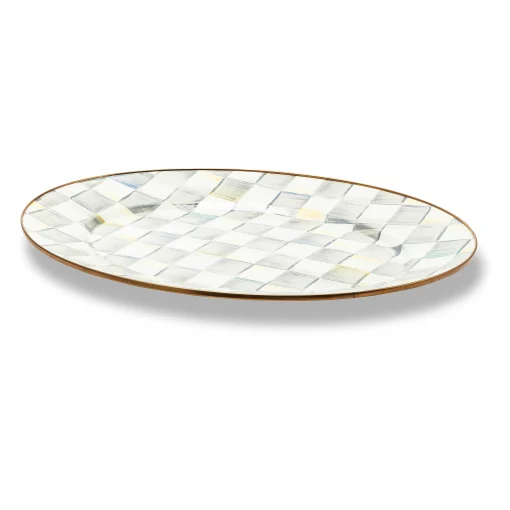 MacKenzie-Childs Bar Entertaining|Serveware<Sterling Check Medium Oval Platter