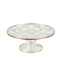 MacKenzie-Childs Serveware<Sterling Check Mini Pedestal Platter