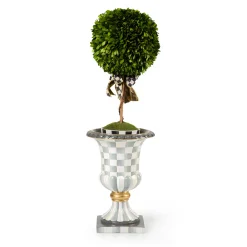 MacKenzie-Childs Outdoor|Room Accents<Sterling Check Pedestal Tabletop Urn