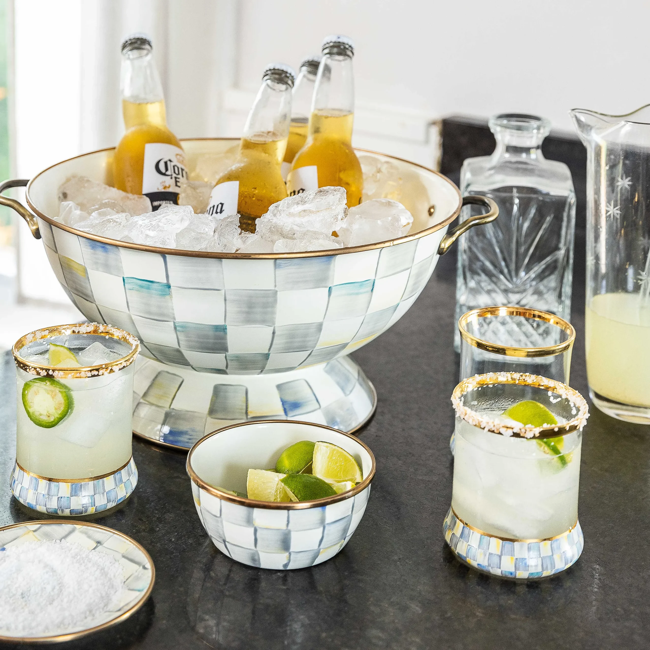 MacKenzie-Childs Fall Entertaining|Bar Entertaining<Sterling Check Pinch Bowl