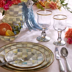 MacKenzie-Childs Dinnerware & Flatware<Sterling Check Salad/Dessert Plate
