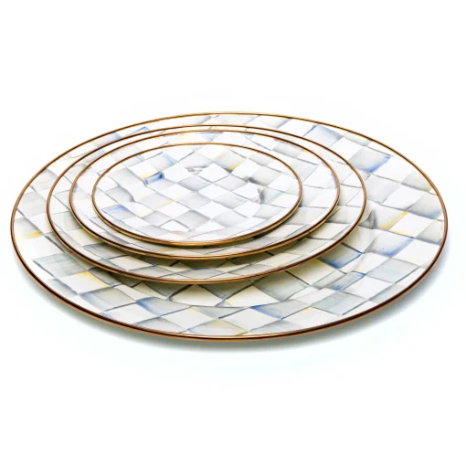 MacKenzie-Childs Dinnerware & Flatware<Sterling Check Salad/Dessert Plate