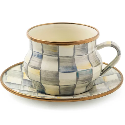 MacKenzie-Childs The Coffee Shop|Dinnerware & Flatware<Sterling Check Saucer