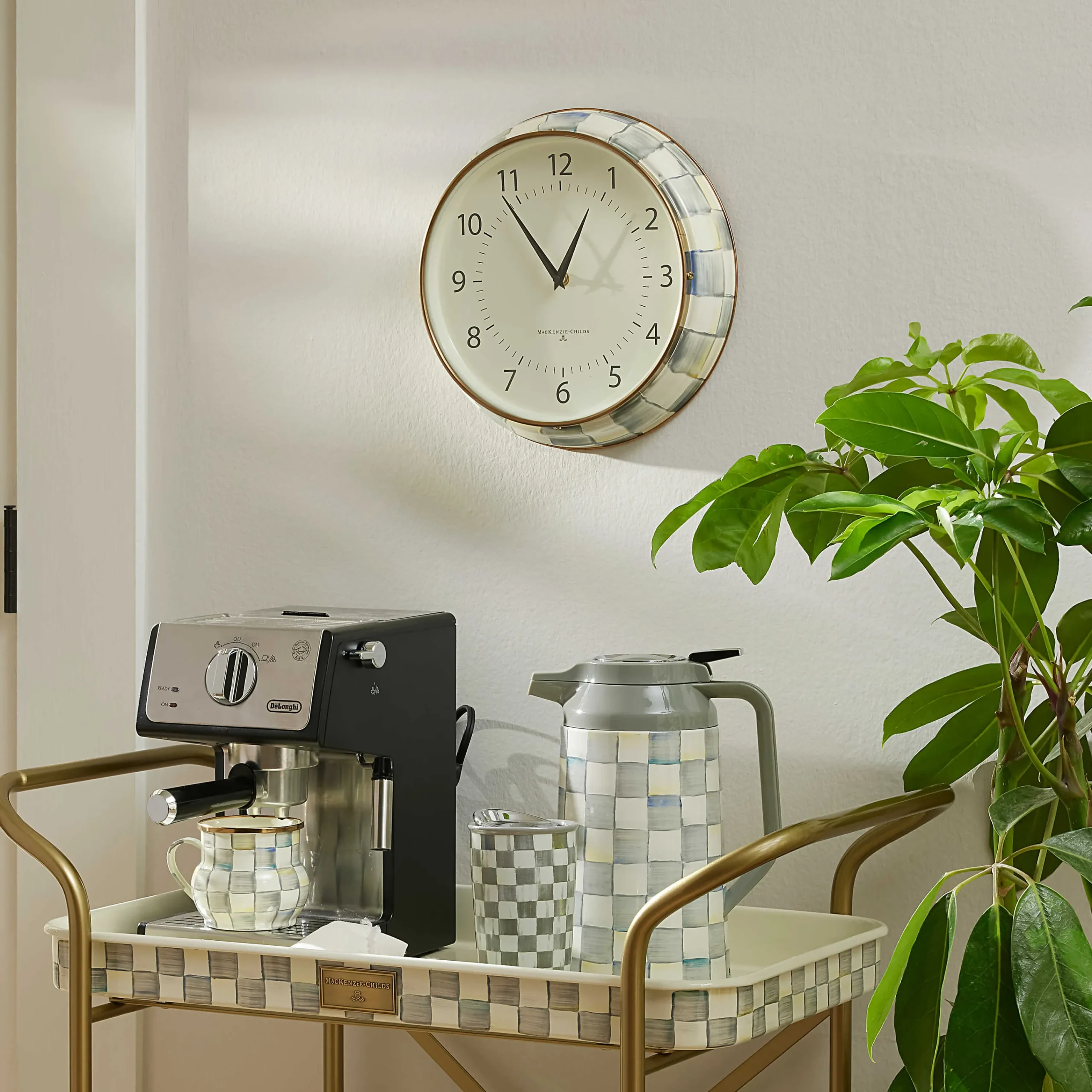 MacKenzie-Childs Room Accents<Sterling Check School Wall Clock