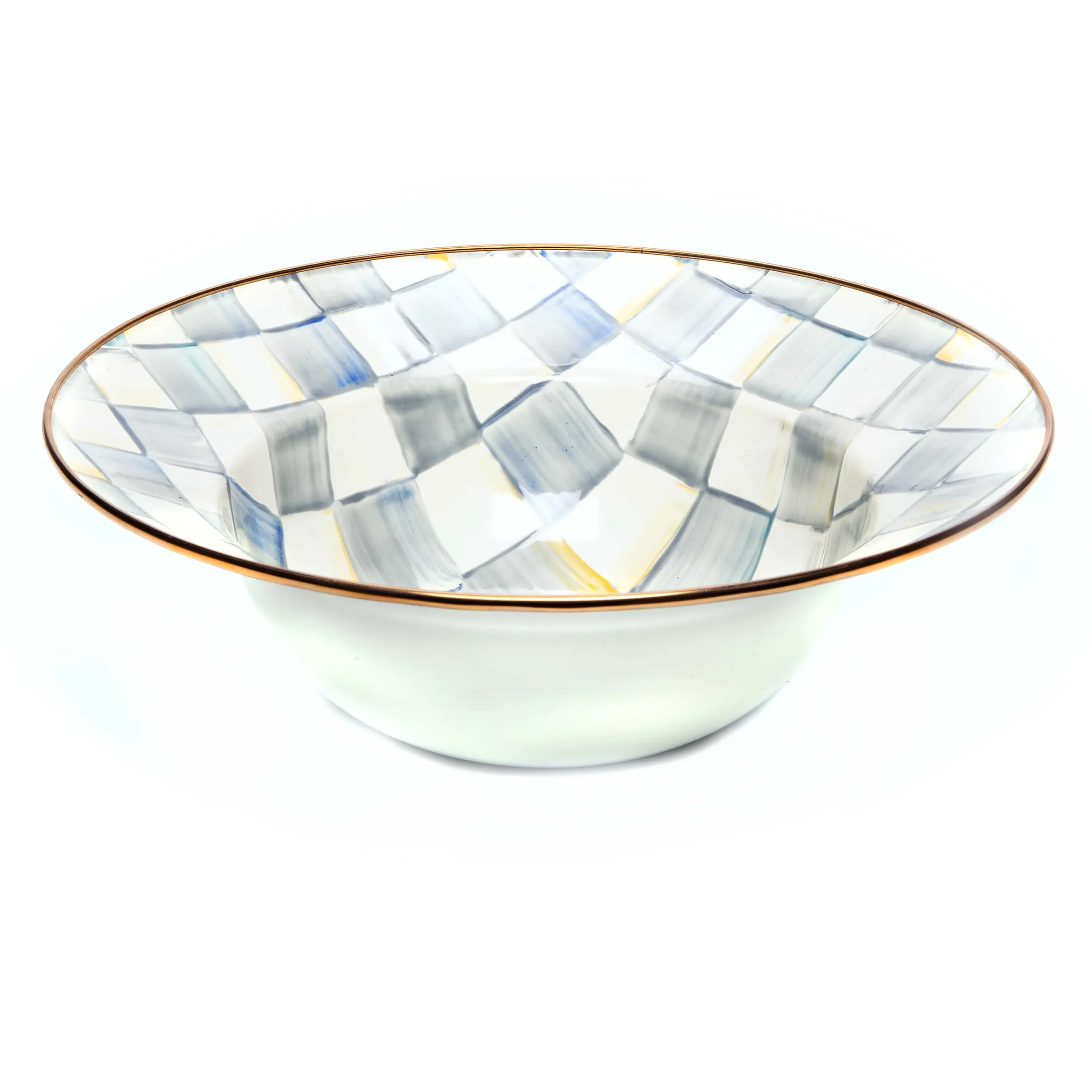 MacKenzie-Childs Serveware<Sterling Check Serving Bowl