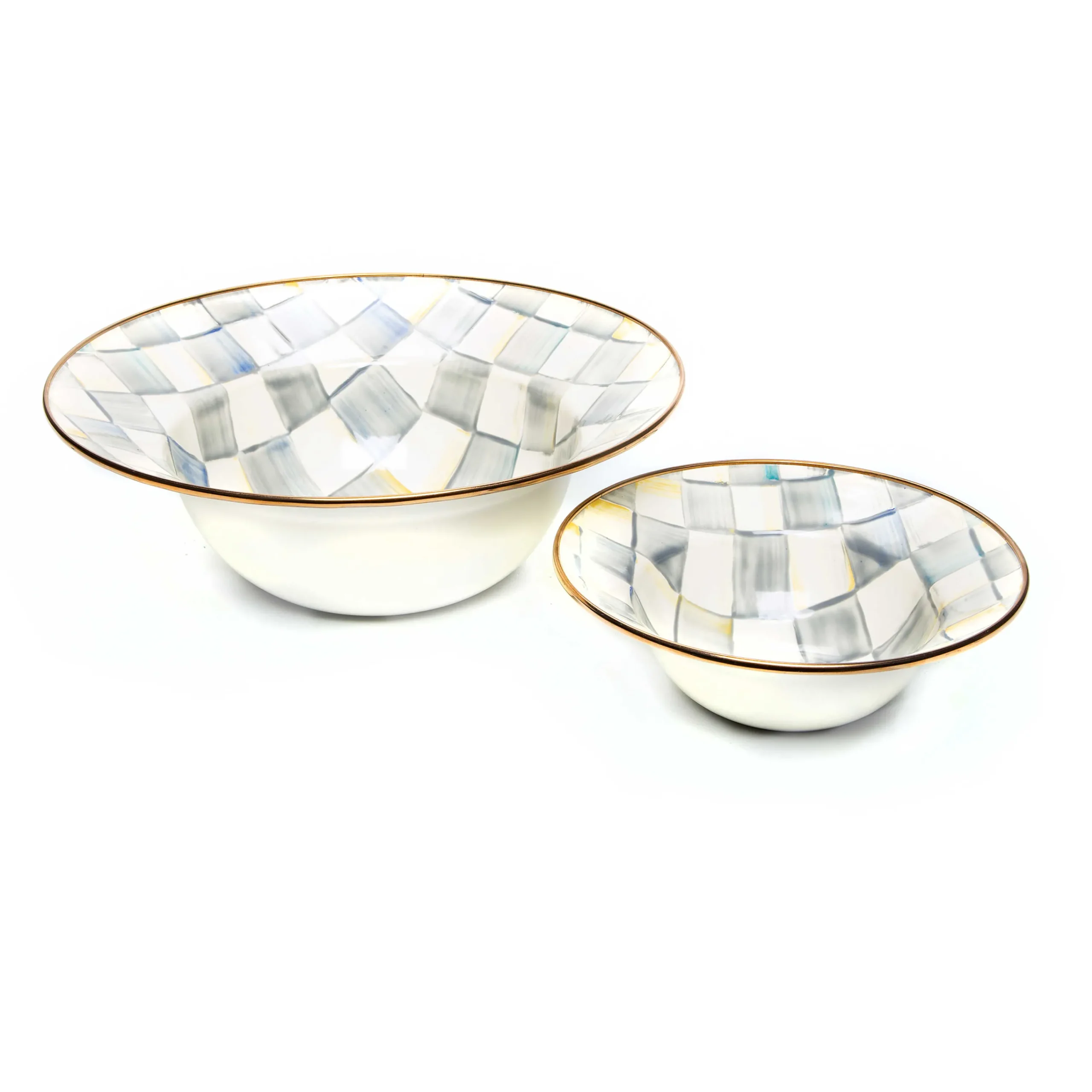 MacKenzie-Childs Serveware<Sterling Check Serving Bowl