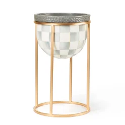 MacKenzie-Childs Outdoor|Room Accents<Sterling Check Short Plant Stand