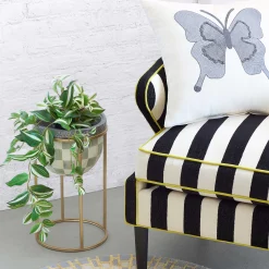 MacKenzie-Childs Outdoor|Room Accents<Sterling Check Short Plant Stand