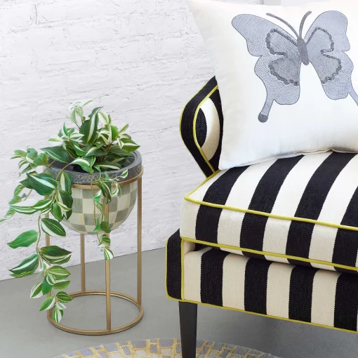 MacKenzie-Childs Outdoor|Room Accents<Sterling Check Short Plant Stand