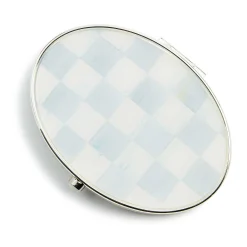 MacKenzie-Childs Accessories<Sterling Check Silver Plated Compact Mirror