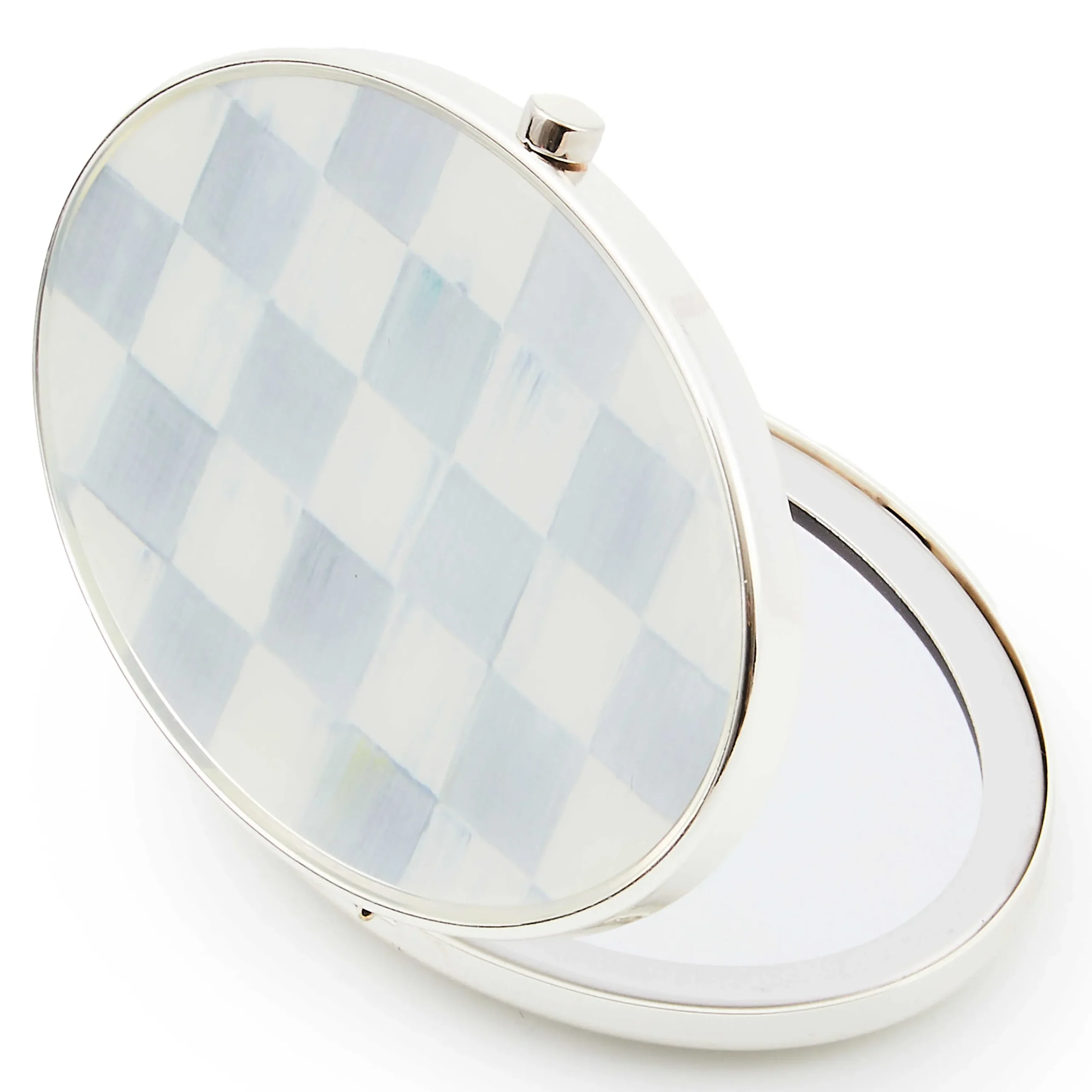 MacKenzie-Childs Accessories<Sterling Check Silver Plated Compact Mirror