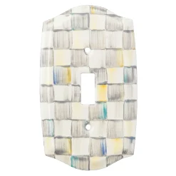 MacKenzie-Childs Finishing Touches|Room Accents<Sterling Check Single Toggle Switch Plate