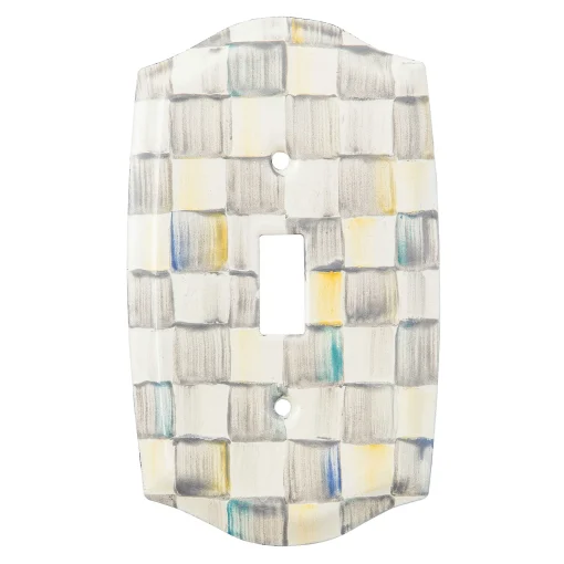 MacKenzie-Childs Finishing Touches|Room Accents<Sterling Check Single Toggle Switch Plate