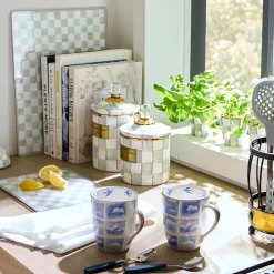 MacKenzie-Childs Room Accents|Kitchen Storage & Organization<Sterling Check Small Canister