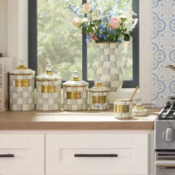 MacKenzie-Childs Room Accents|Kitchen Storage & Organization<Sterling Check Small Canister
