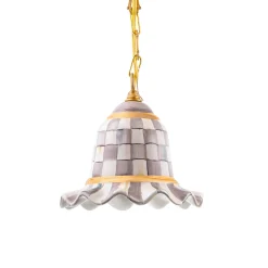 MacKenzie-Childs Lighting<Sterling Check Small Ceramic Pendant Lamp