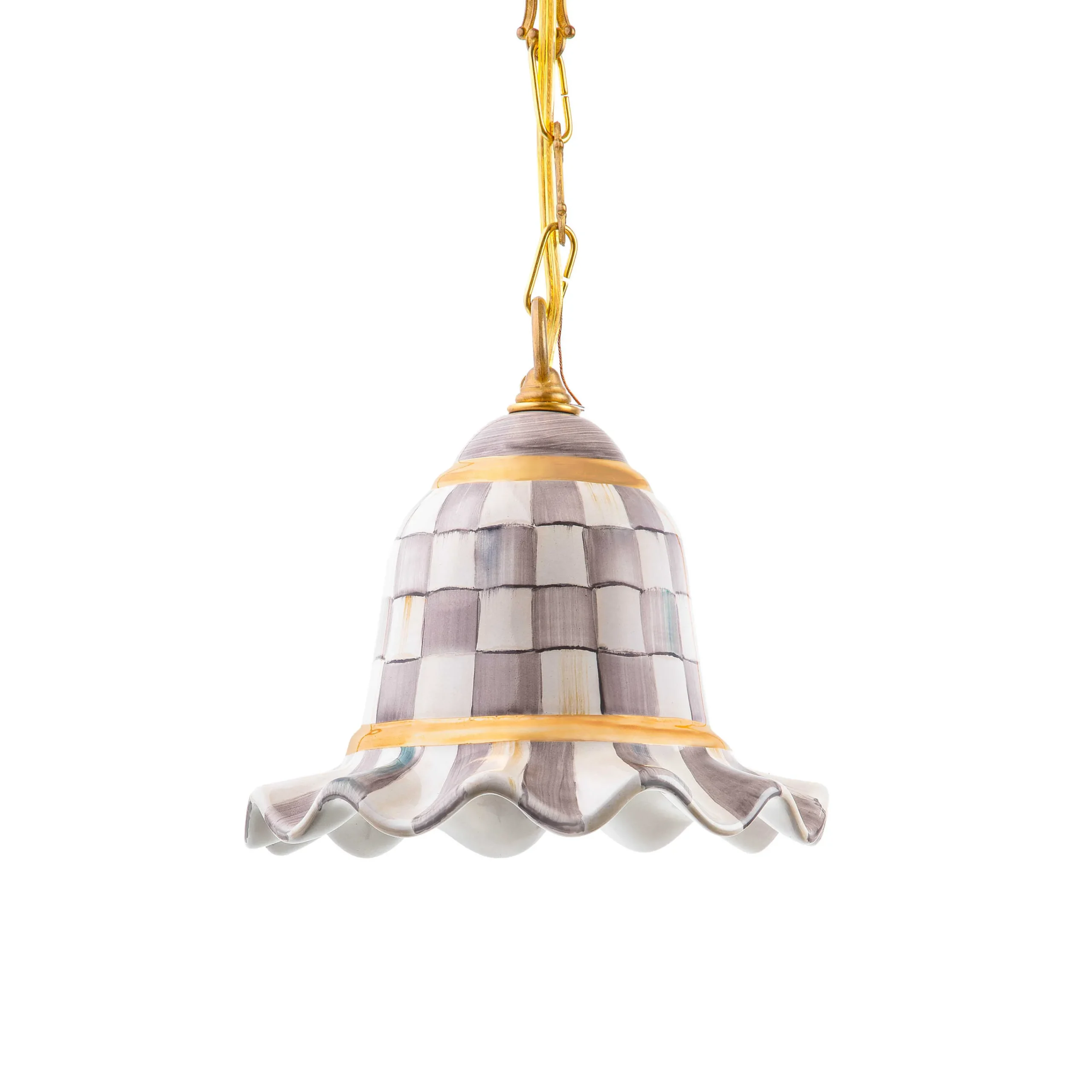 MacKenzie-Childs Lighting<Sterling Check Small Ceramic Pendant Lamp
