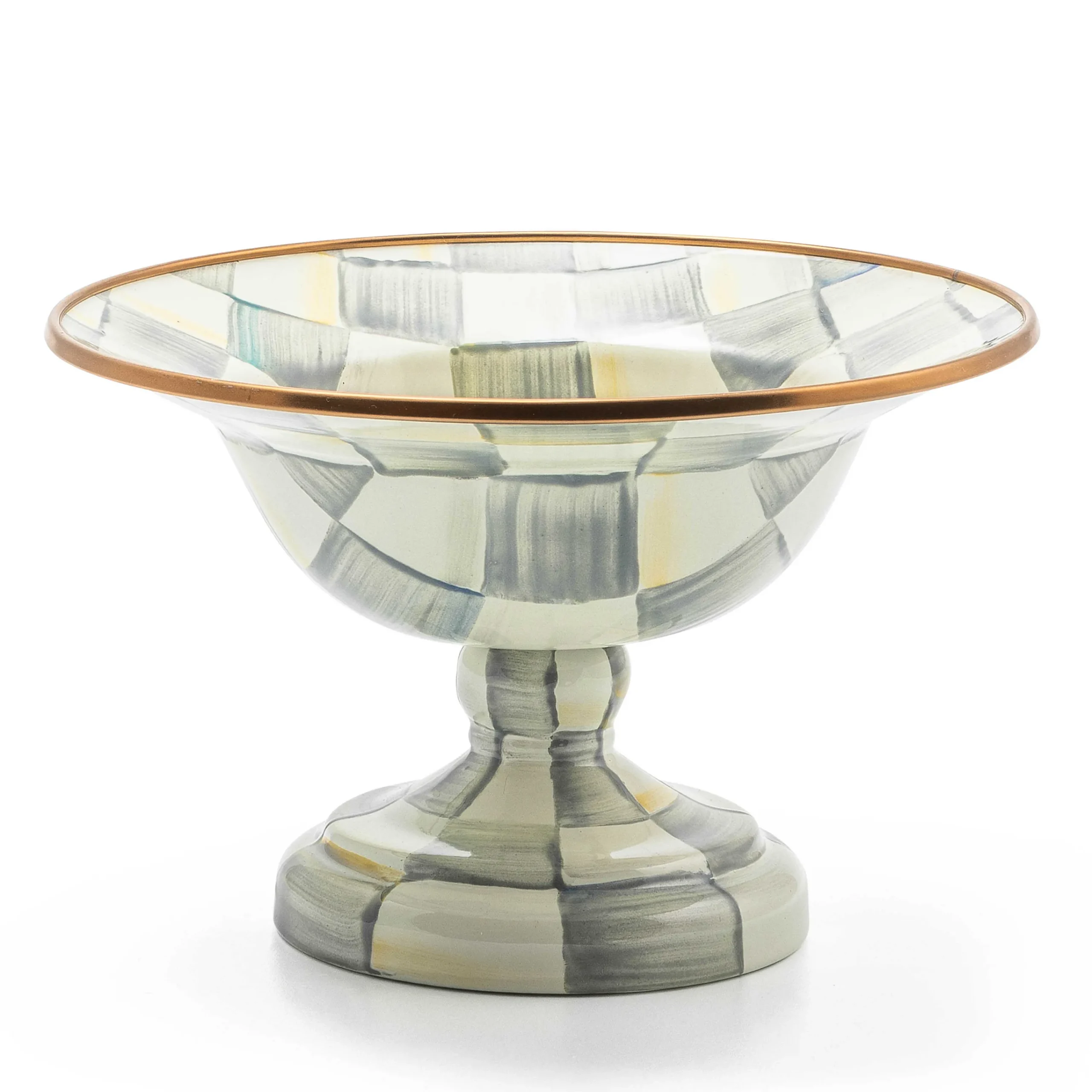 MacKenzie-Childs Serveware<Sterling Check Small Compote