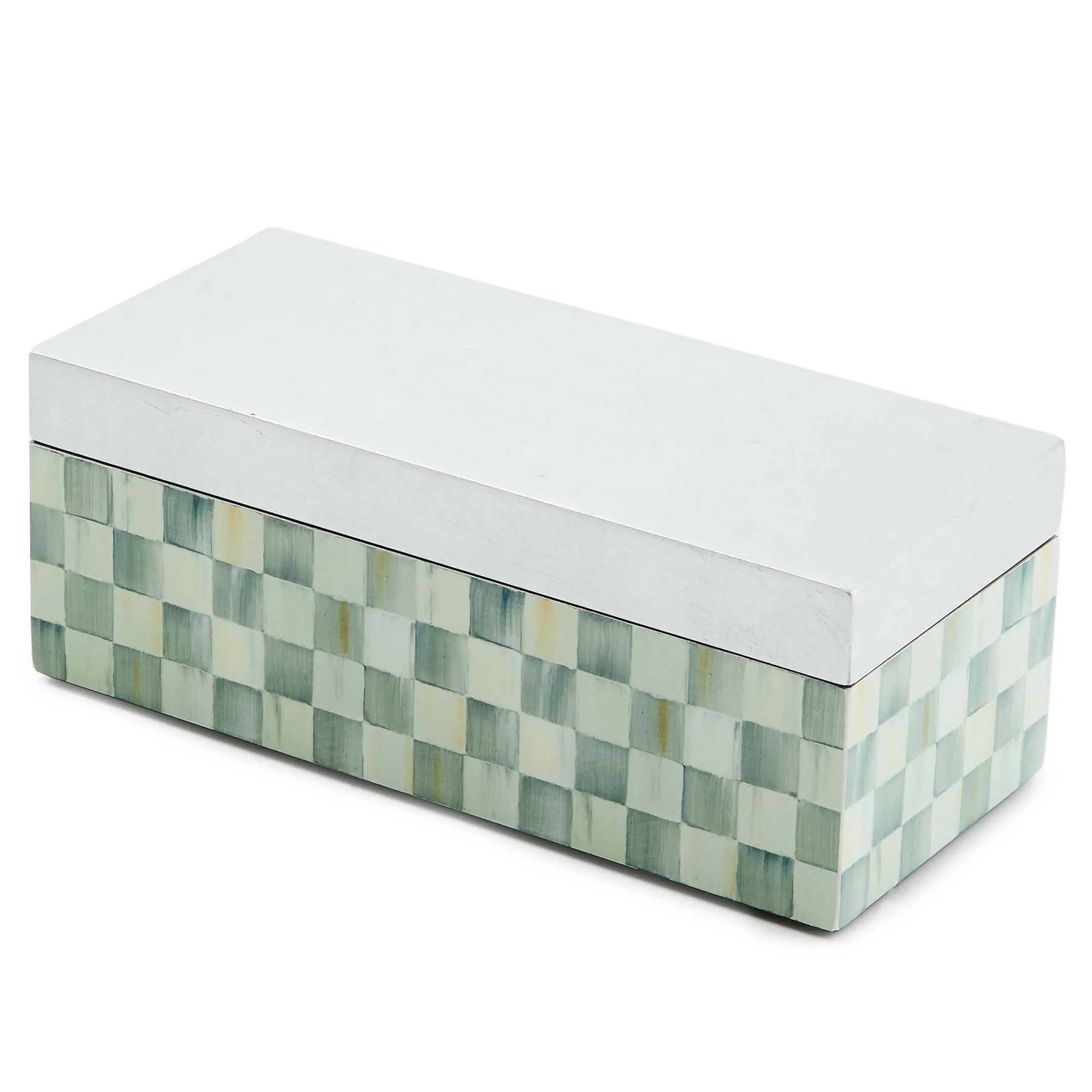 MacKenzie-Childs Room Accents<Sterling Check Small Lacquer Decorative Box with Hinged Lid