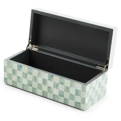 MacKenzie-Childs Room Accents<Sterling Check Small Lacquer Decorative Box with Hinged Lid