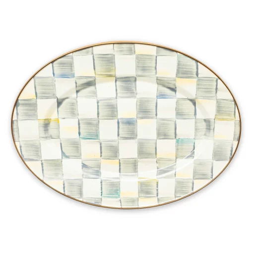 MacKenzie-Childs Bar Entertaining|Serveware<Sterling Check Small Oval Platter
