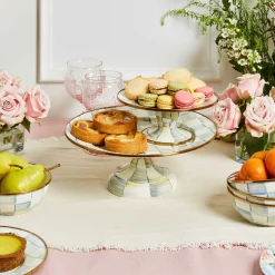 MacKenzie-Childs Serveware<Sterling Check Small Pedestal Platter