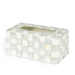MacKenzie-Childs Bath & Bath Accessories|Room Accents<Sterling Check Standard Tissue Box Cover