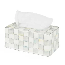 MacKenzie-Childs Bath & Bath Accessories|Room Accents<Sterling Check Standard Tissue Box Cover