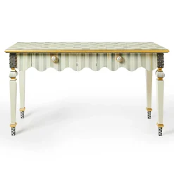 MacKenzie-Childs Storage Furniture|Living Room<Sterling Check  Stripe Console Table