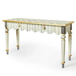 MacKenzie-Childs Storage Furniture|Living Room<Sterling Check  Stripe Console Table