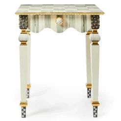 MacKenzie-Childs Living Room<Sterling Check  Stripe Side Table