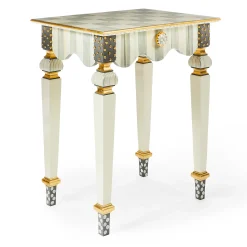 MacKenzie-Childs Living Room<Sterling Check  Stripe Side Table