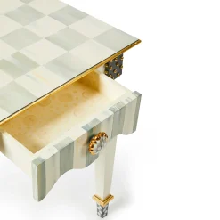 MacKenzie-Childs Living Room<Sterling Check  Stripe Side Table
