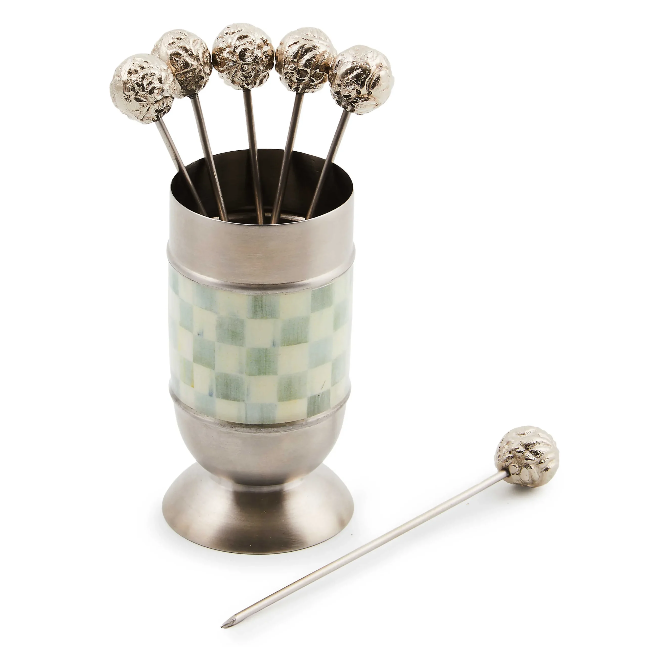 MacKenzie-Childs Fall Entertaining|Serveware<Sterling Check Supper Club Pick Set