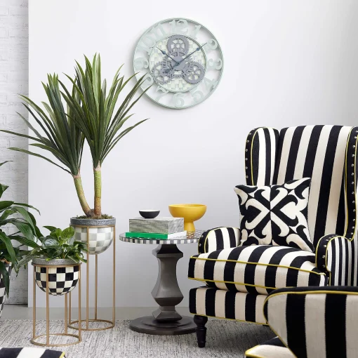 MacKenzie-Childs Outdoor|Room Accents<Sterling Check Tall Plant Stand