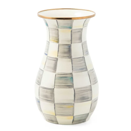 MacKenzie-Childs Greenery & Florals|Room Accents<Sterling Check Tall Vase