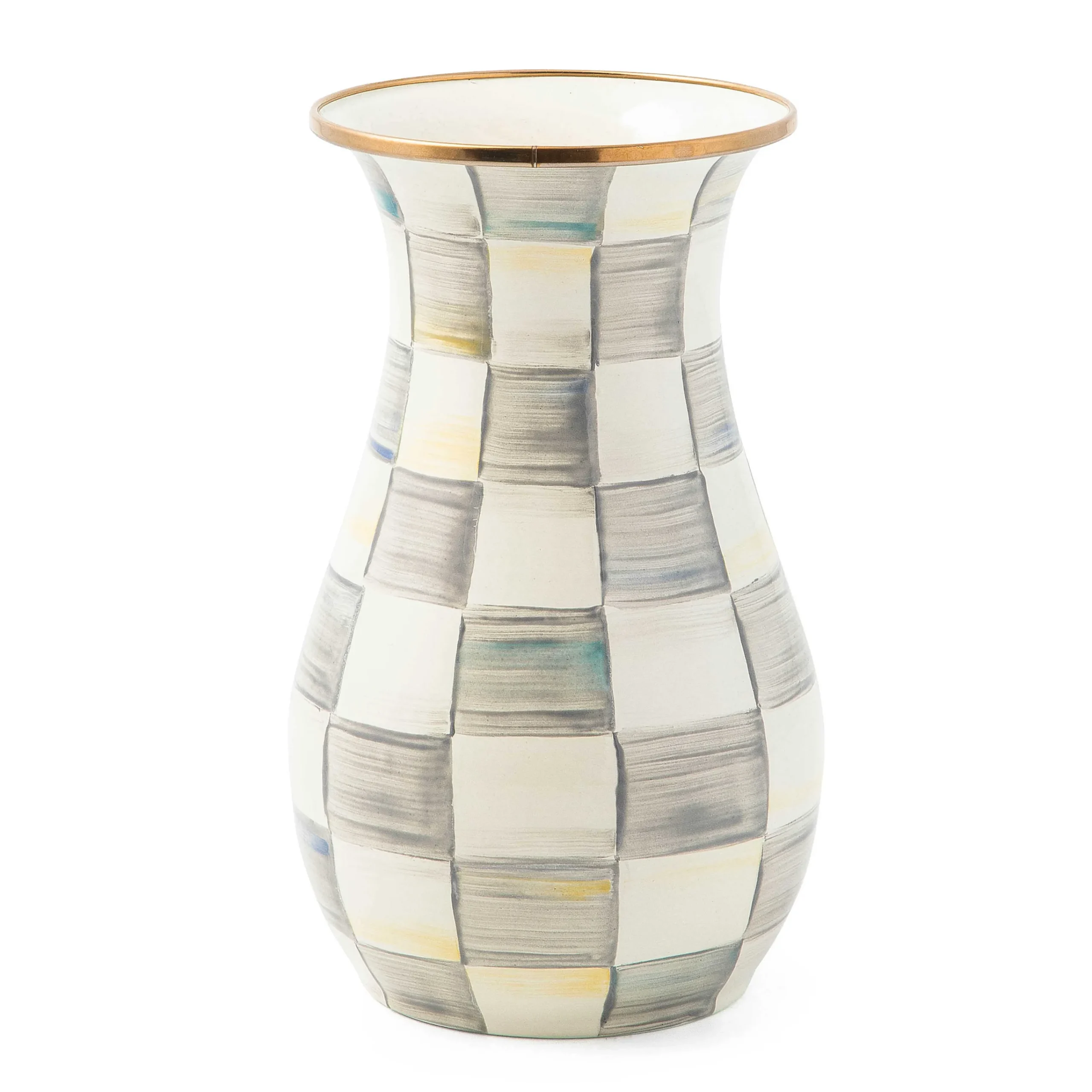 MacKenzie-Childs Greenery & Florals|Room Accents<Sterling Check Tall Vase