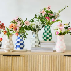 MacKenzie-Childs Greenery & Florals|Room Accents<Sterling Check Tall Vase