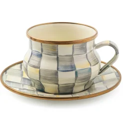 MacKenzie-Childs The Coffee Shop|Drinkware<Sterling Check Teacup