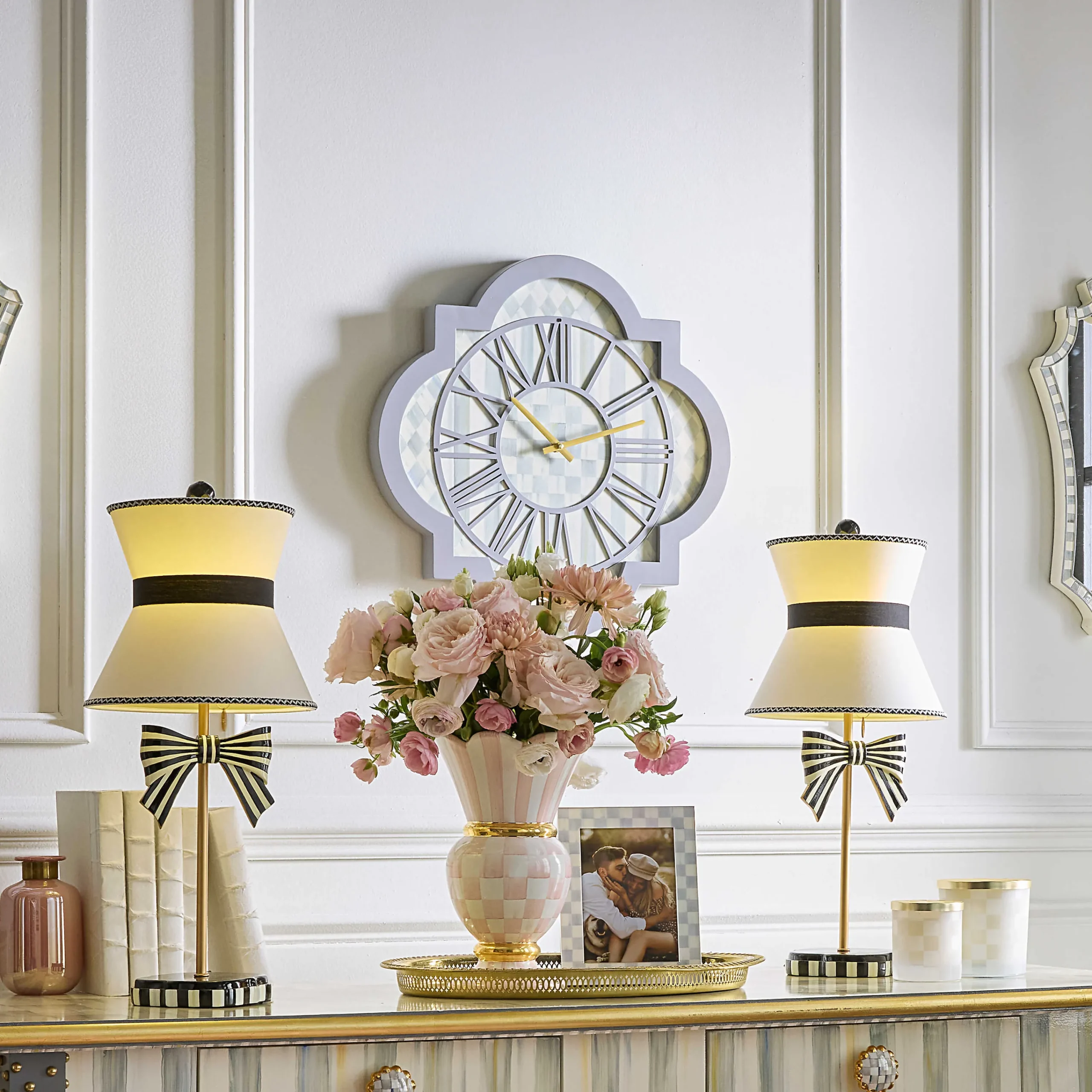 MacKenzie-Childs Room Accents<Sterling Check Tile Wall Clock