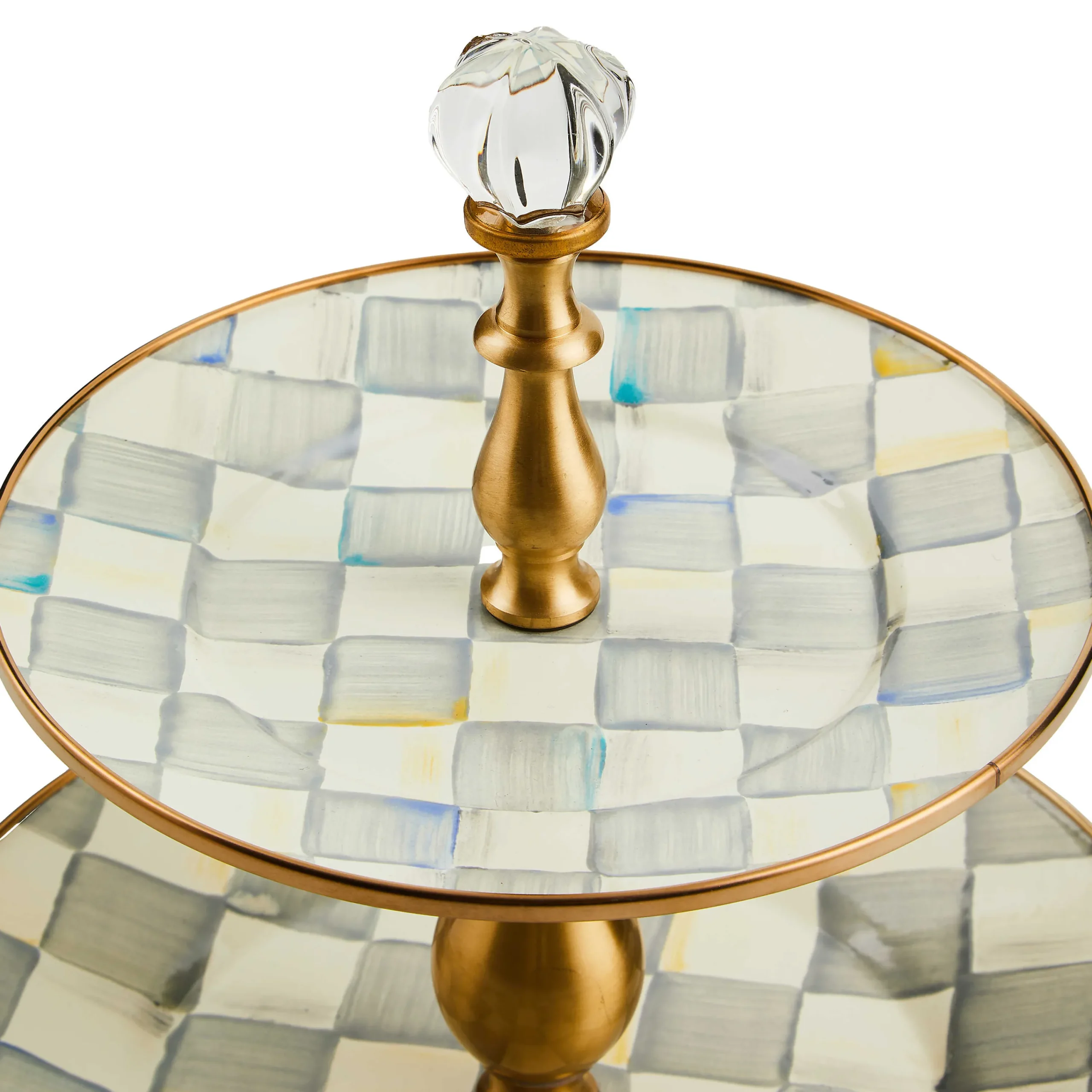 MacKenzie-Childs Fall Entertaining|Serveware<Sterling Check Two Tier Sweet Stand