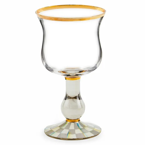 MacKenzie-Childs Fall Entertaining|Drinkware<Sterling Check Wine Glass