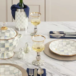 MacKenzie-Childs Fall Entertaining|Drinkware<Sterling Check Wine Glass