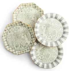 MacKenzie-Childs Spring|Dinnerware & Flatware<Sterling Cottage Dessert Plates,  Set of 4