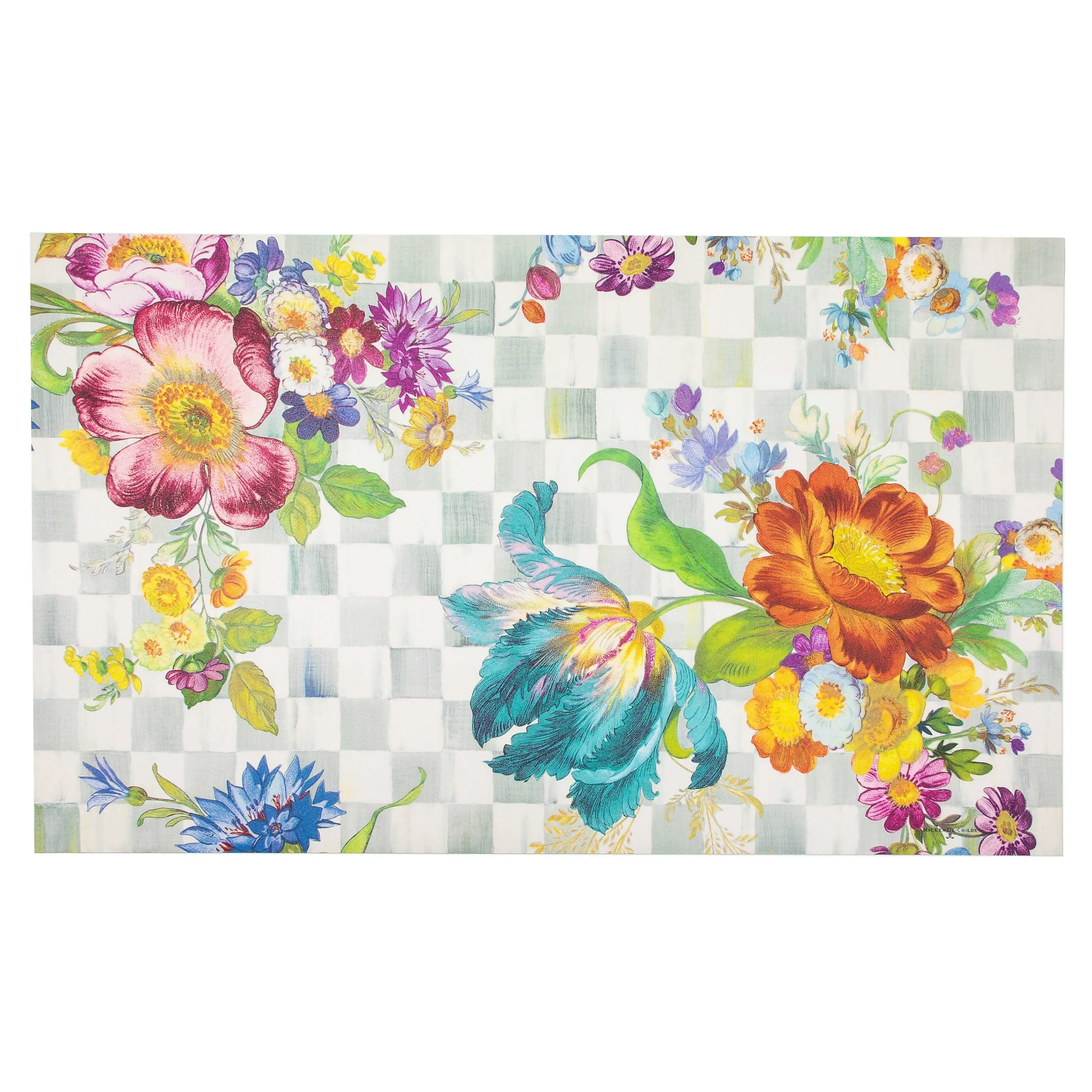 MacKenzie-Childs Rugs<Sterling Flower Market Floor Mat - 3' x 5'