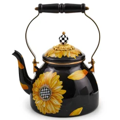 MacKenzie-Childs Fall Entertaining|Tea Kettles<Sunflower 2 Quart Tea Kettle