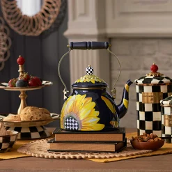 MacKenzie-Childs Fall Entertaining|Tea Kettles<Sunflower 2 Quart Tea Kettle